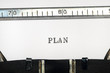 word plan typed on typewriter