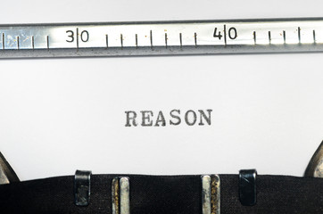 word reason  typed on  typewriter