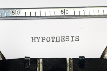 word hypothesis typed on  typewriter