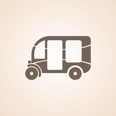 Fototapeta premium Icon Of Three Wheeler Auto Rickshaw.