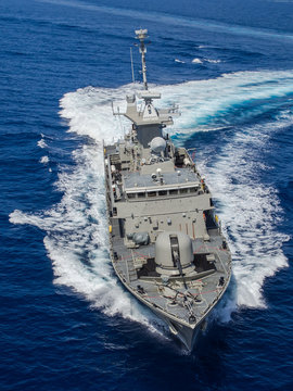 
    Military ship,aerial view 