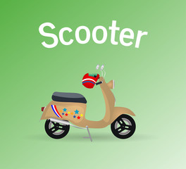Old scooter vector