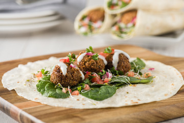Vegan Falafel Wrap With Salsa