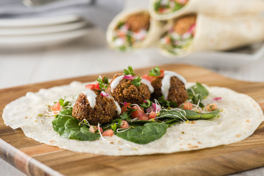 Vegan Falafel Wrap With Salsa