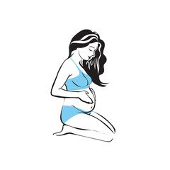 pregnant woman symbol vector
