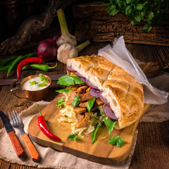 Gyros pita with wild garlic