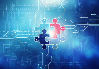 Circuit blue background