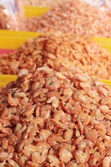 dried shrimp for cooking in the market.