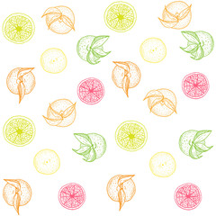 Seamless fruit pattern.