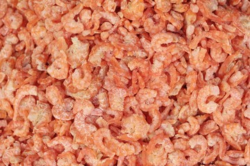 dried shrimp for cooking in the market.