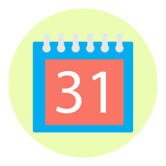 Icon color calendar isolated