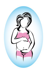 pregnant woman symbol vector