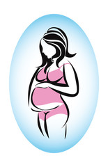 Obraz na płótnie Canvas pregnant woman symbol vector