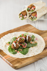 Vegan Falafel Wrap With Salsa