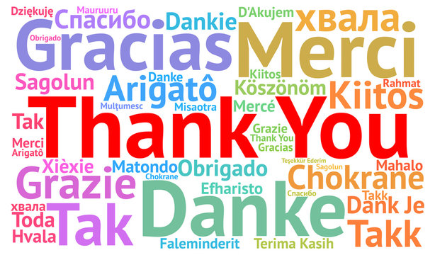 the word thank you in different languages