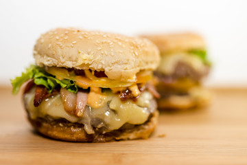 Tasty Bacon cheeseburger with Angus 