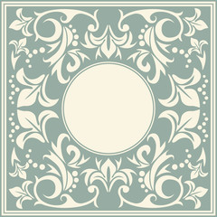 Elegant circle frame with classic ornament
