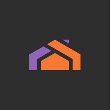 House Logo Icon Abstract Sign Into Flat Style Of Modern Design