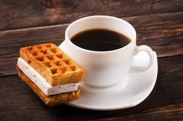 Coffe and viennese waffles