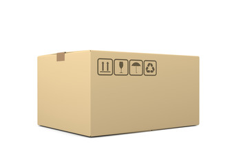 Single Closed Cardboard Box