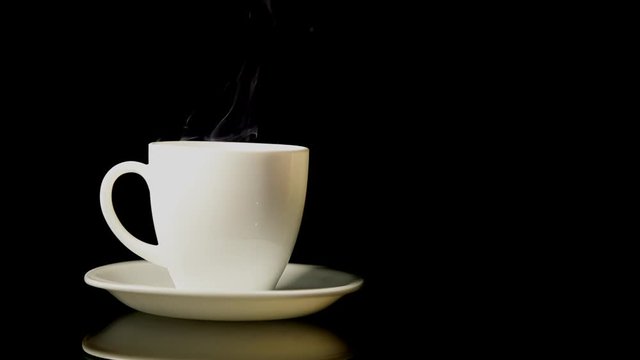 Hot coffee cup with smoke