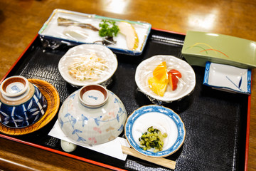 Fototapeta na wymiar Bento set in japanese restaurant.