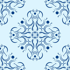 Seamless abstract ornament background. Vector Illustration. Pattern fill included.