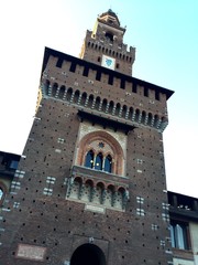 Fototapeta premium Milano, la torre del Filarete - castello Sforzesco