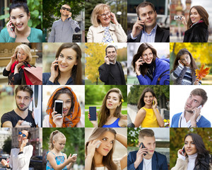 Collage People Calling By Phone