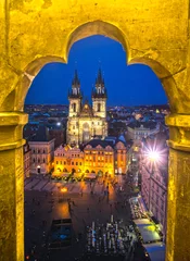 Fensteraufkleber Prag, Teynkirche und Altstädter Ring © Luciano Mortula-LGM