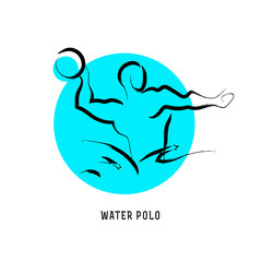 Hand drawn vector simple flat sportsman athlete sketch isolated on white background.