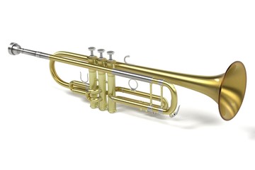 Naklejka na ściany i meble 3d rendering of jazz trumpet