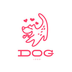 Vector simple flat cute animal logo isolated. Pet icon. 