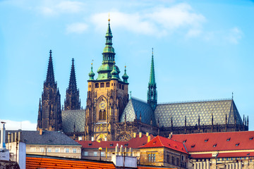 Fototapeta na wymiar Prague Castle and St. Vitus Cathedral