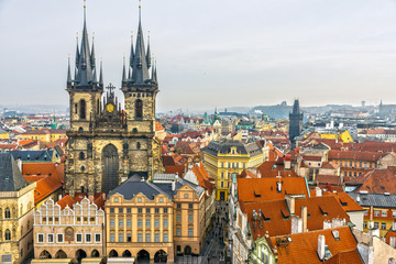 Obraz premium Prague, Tyn Church and Old Town Square