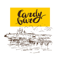 Vector flat simple candy bar logo isolated.