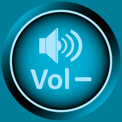 Icon blue volume minus