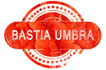 Bastia umbra, vintage old stamp with rough lines and edges