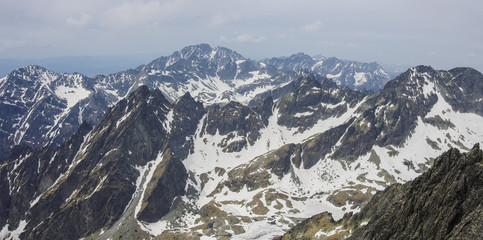 High Tatras panorama from  Lomnicky peak view point, Slovakia.