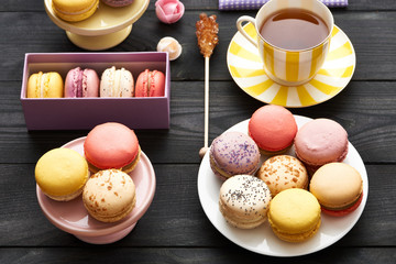 French delicious dessert macaroons