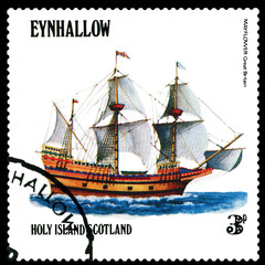 Postage stamp. Mayflower Great Bitain.