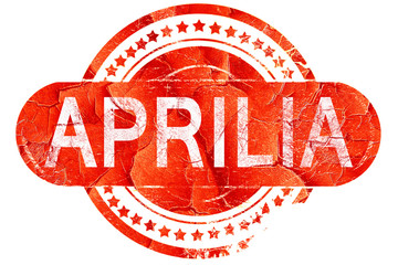 Aprilia, vintage old stamp with rough lines and edges
