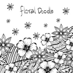 Floral design. Doodle illustration.  white background