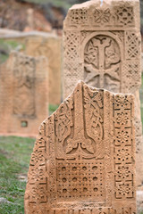 Christian cross near ancient monastery Khor Virap