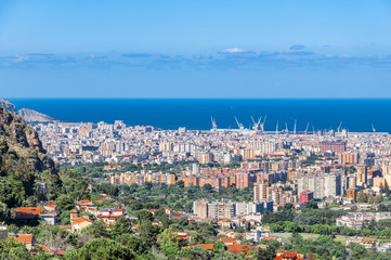 Aerial view of Palermo from Monreale.