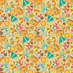 Summer icons seamless pattern