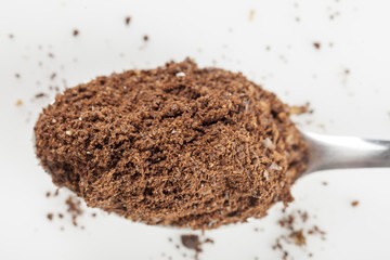 black coffee grains and Grinded