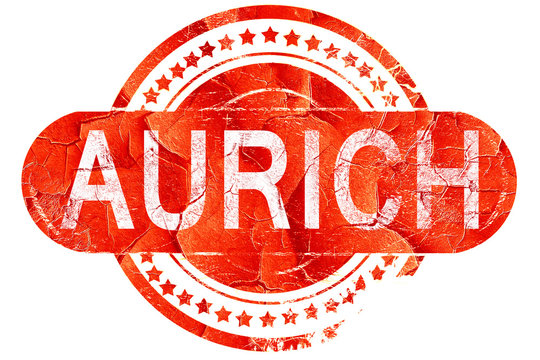 Aurich, vintage old stamp with rough lines and edges