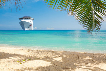 Cruise ship tropical beach