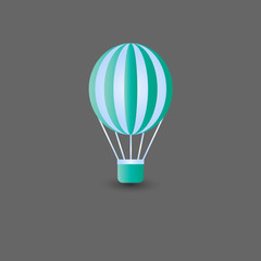 Flat air balloon icon. Vector illustration.
